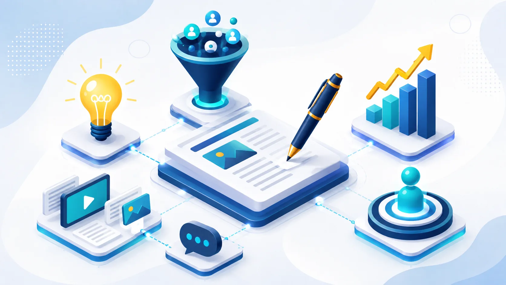 Ilustração de estratégia de Conteúdo para SEO: intenção de busca, palavras-chave e produção de artigos, Busca Orgânica